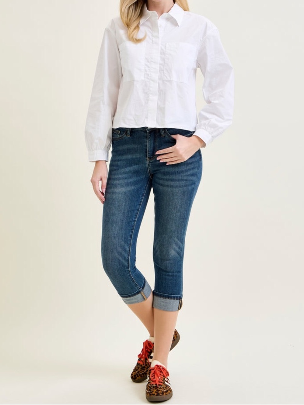 Judy Blue Melanie Capri Jeans Dark Wash Stretch Denim Size 26 / 3